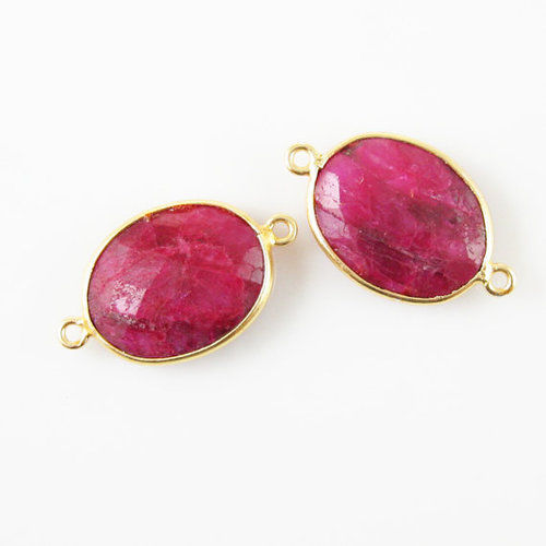 Ruby Faceted Oval