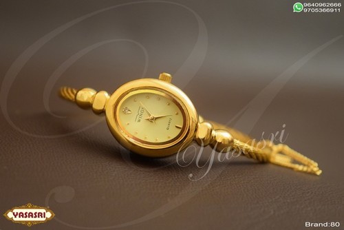 Fancy Watch - Gold Plated with Ruby Stone, 3.2mm Thickness for Elegant Gifting & Parties