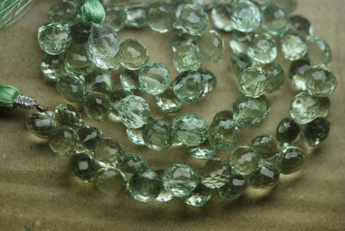 Green Amethyst Faceted Onion