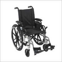 Folding Wheel Chair - Steel Frame 36x26x38", Black | Comfortable Seat, Durable Wheels, Easy Folding, Lightweight Frame, Stable Base