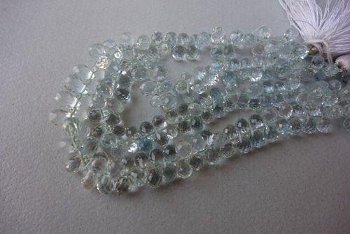 Round Brilliant Cut Aquamarine Faceted Drops