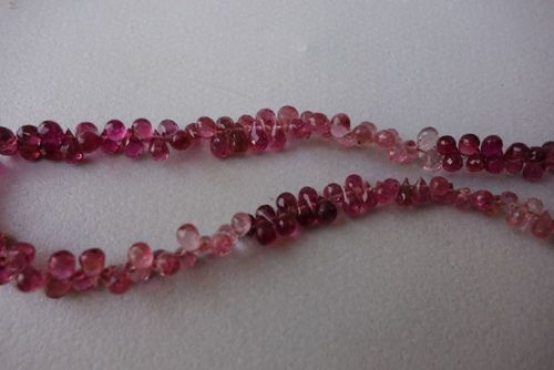 Pear Cut Pink Tourmaline Faceted Drops
