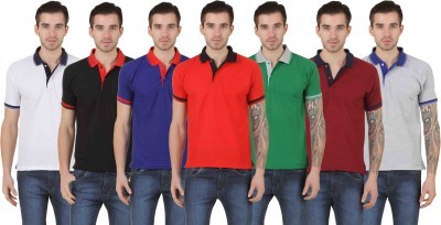 Contrast Collared T Shirt