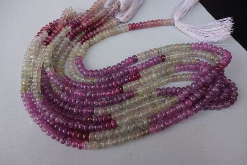 Round Brilliant Cut Multi Sapphire Smooth Rondelle
