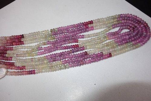 Round Brilliant Cut Multi Sapphire Smooth Rondelle