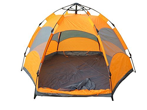 Auto Pop Up Camping Tent, 4 person (Yellow)