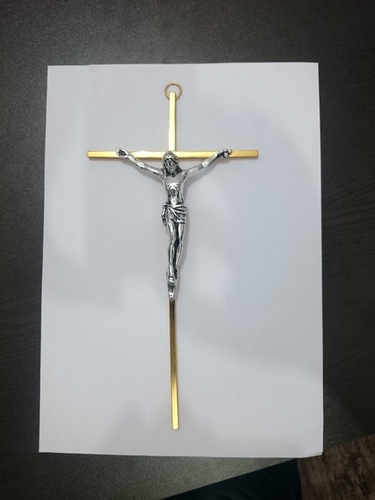 Gold Cross With Nickel Crucifix