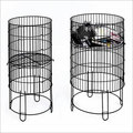 Black Round Dump Bin - Metal Construction, Durable And Easy To Clean | High-quality, Erosion-resistant, Sturdy Design