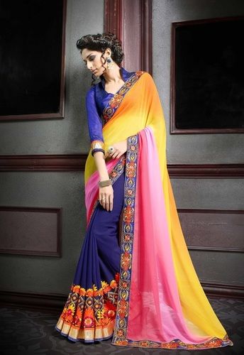  Designer Party Wear Multi Color Georgette Saree 