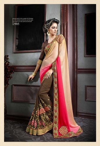  Designer Party Wear Multi Color Georgette Saree 