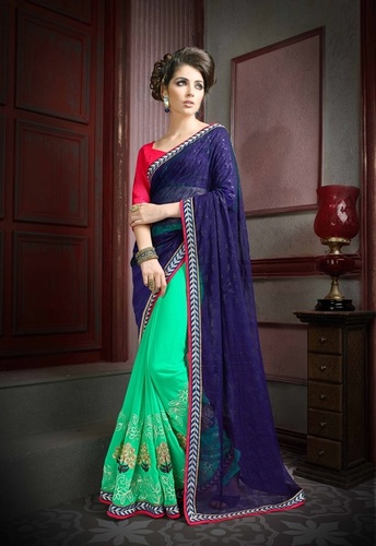  Designer Party Wear Multi Color Georgette Saree 