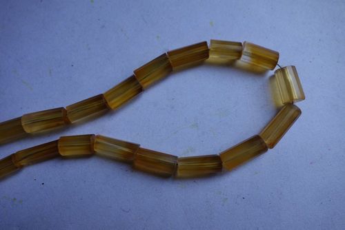 Chalcedony Yellow Quartz Faceted Tube