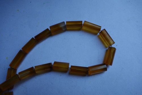 Round Brilliant Cut Brown Chalcedony Faceted Tube