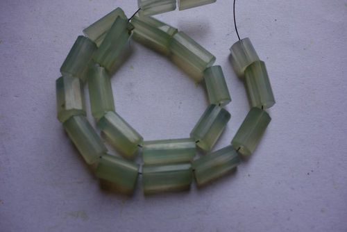 Chalcedony Aqua Chalcedy Faceted Tube