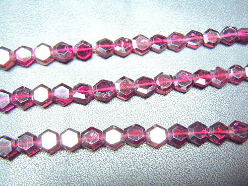 Queen Pink Red Garnet Faceted Coin