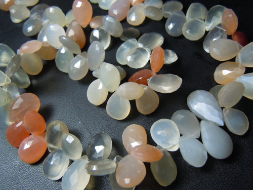 Oval Cut Multi Moonstone Faceted Brioletters