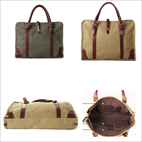 Canvas Leather hand Bag