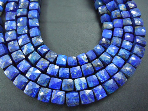 Emerald Cut Lapis Lazuli Faceted Cube