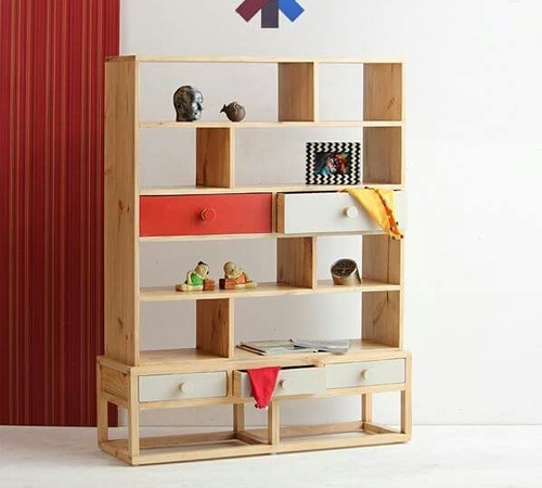 Wood Storage Cabinet - 70x30x180cm, Beige, 3 Drawers, 8 Shelves | Stylish Design, Ample Storage, Easy Assembly