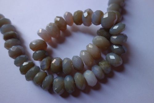 Gray Moonstone Faceted Rondelle
