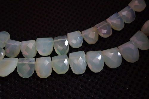 Natural Aqua Green Chalcedony D Shape