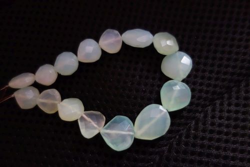 Pear Cut Aqua Green Chalcedony Faceted Drops