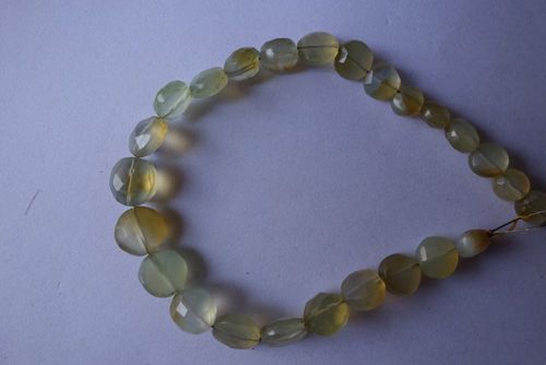 Oval Cut Bio Chalcedony Faceted Coin