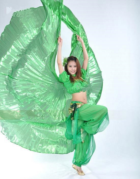 Green Belly Dance ISIS Wings with Top Skirt
