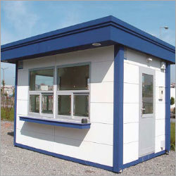 Portable Security Cabin - Glazed Tile Steel Sandwich Panel White | Electrical Resistance Strong Build Easy Installation Fine Finish