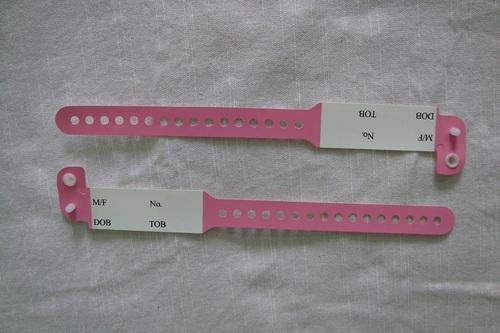 Pediatric ID Band - Plastic, 10x2cm, Pink | Durable, Legible, Secure, Waterproof, Tamper-Evident, Comfortable, Easy To Use
