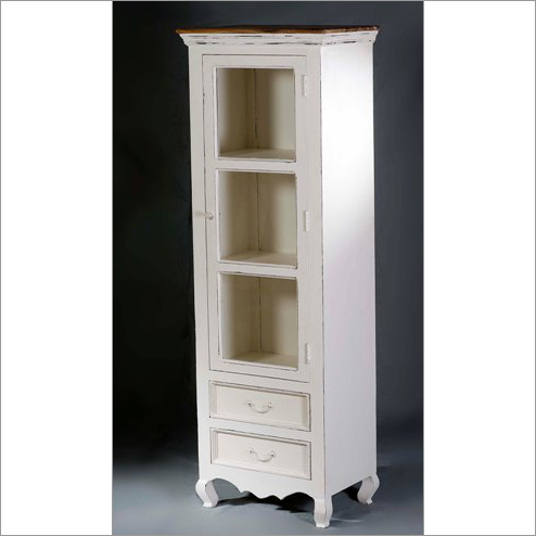 Distress Single Glass Door Almirah
