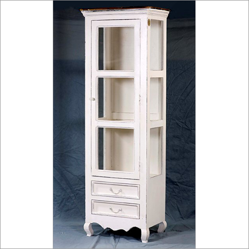 Distress 3 Side Glass Door Almirah