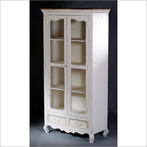 Distress 2 Glass Door Almirah