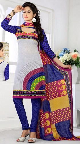 Multicolor Synthetic Printed Salwar Suit