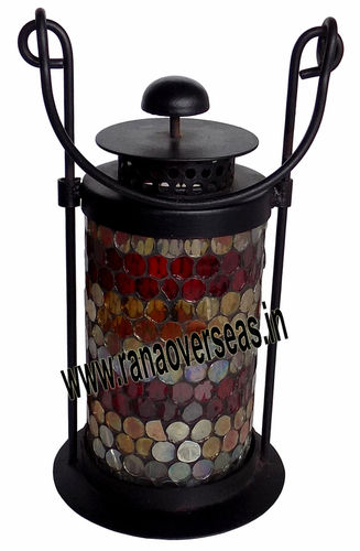 Iron Glass Colorful Lantern 