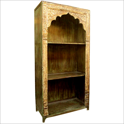 Reproduction Furniture - Wood 24x48x12 Inches, Natural Finish | Elegant Design, Hand-Carved Details, Three Shelves
