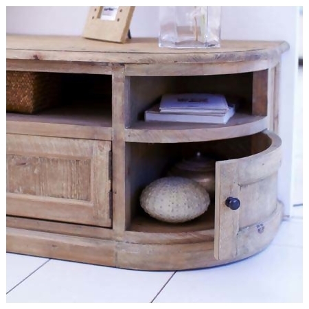 Solid Wood Storage Cabinet - 120x40x50cm, Natural Finish, 2 Doors, 1 Drawer, 3 Shelves, Stylish Durable Design