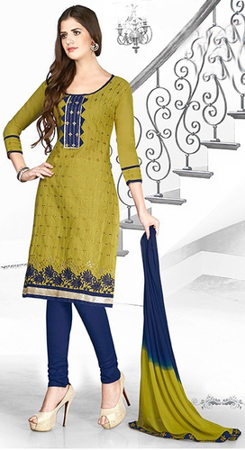 Green Blue Cotton Embroidery Bollywood Salwar Suit