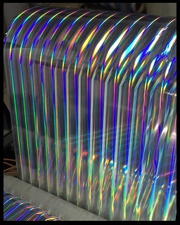Polyester Metalised Holographic Pillar of Light Rainbow Film