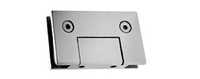 Glass Fixed Clip Hinges - Stainless Steel, Chrome Coated, Silver, 6mm-12mm Glass Thickness, Polished Finish, Surface Mounted