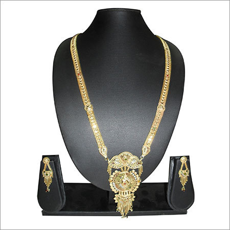 Golden Gold Forming Long Necklace Set