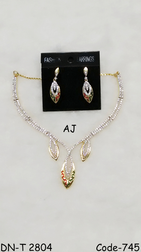 American Diamond Necklace with Meena