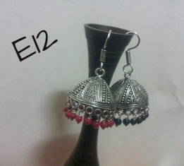 Oxidised Silver Jhumka