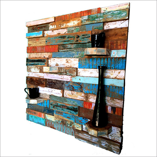 Reclaim Wall Panel - Reclaimed Timber, 90x7x90 cm, Multicolored | Rustic Charm, Lacquer Finish, Easy Install