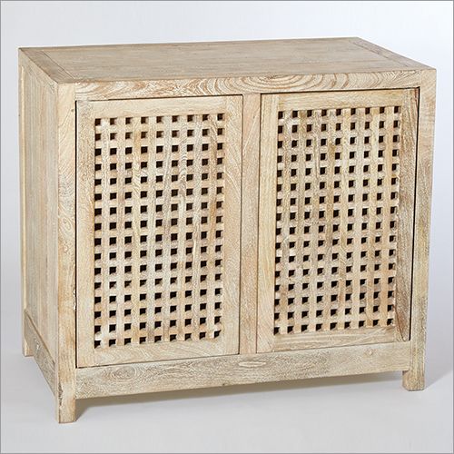 Ivory 2 Door + 2 Drawer Side Board - Mango Wood 35x20x31 cm, Sandblasted Lacquered Finish, Storage Solution