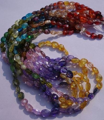Multi Zircon Faceted Oval