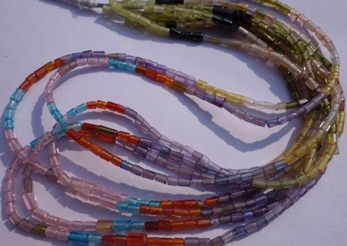 Multicolor Multi Zircon Faceted Tube