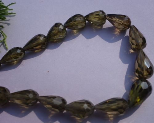 Green Zircon Faceted Drops