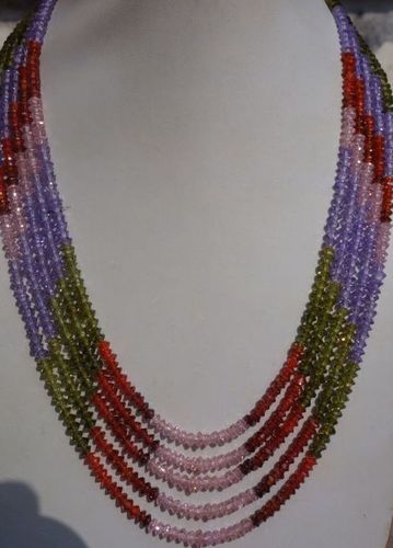 Multi Zircon Faceted Necklace