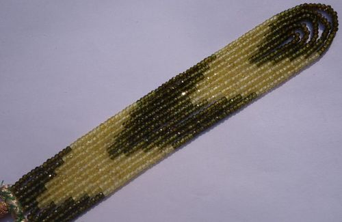 Green/Yellow Zircon Faceted Necklace